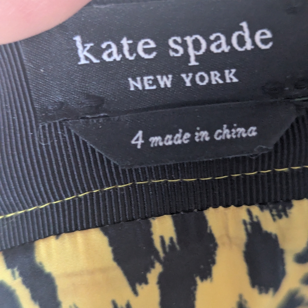Kate Spade Yellow Tonal Leopard Textured Skirt - Picture 4 of 4